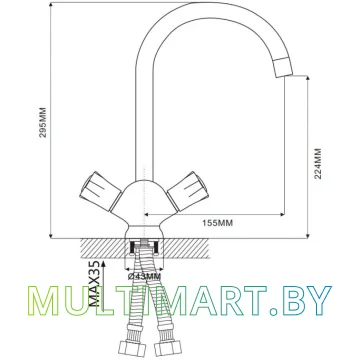 Смеситель Ekko E42091 картинка 2